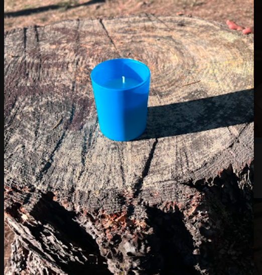 Apothecary Calm Blend Essential Oil Soya Wax Candle in Frosted reusable Jar 7 oz Blue