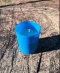 Apothecary Calm Blend Essential Oil Soya Wax Candle in Frosted reusable Jar 7 oz Blue