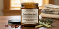 Herbal Citrus Blend Essential Oil Soya Wax Candle in Amber Glass Jar 8 oz- Cotton Wick